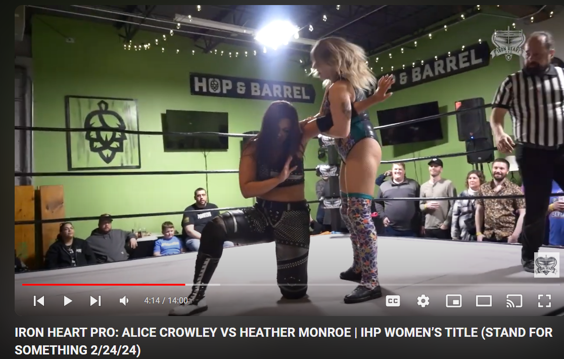 PWW Match of the Day: Alice Crowley v. Heather Monroe