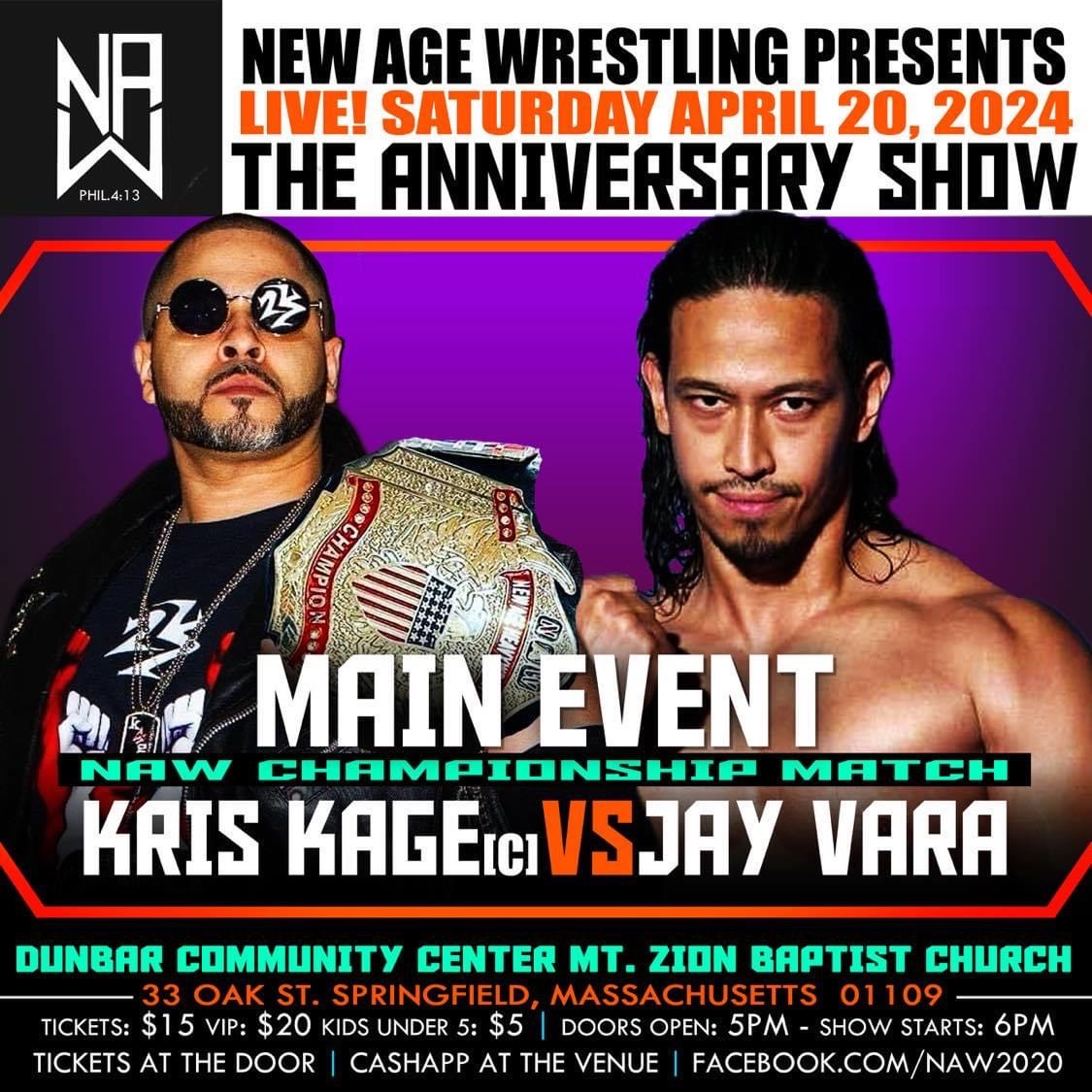 New Age Wrestling 16th Anniversary Show This Saturday